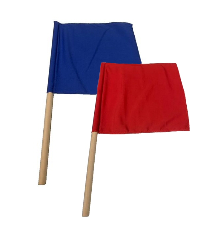 SET: Kampfrichter Flagge / Flaggen (Paar) blau-weiß