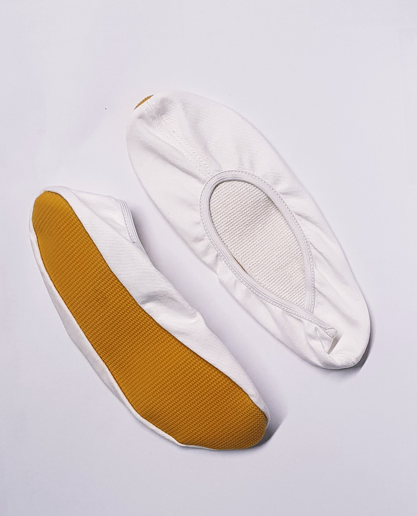 Gymnastikschuhe aus Baumwolle WEISS (Gummisohle)