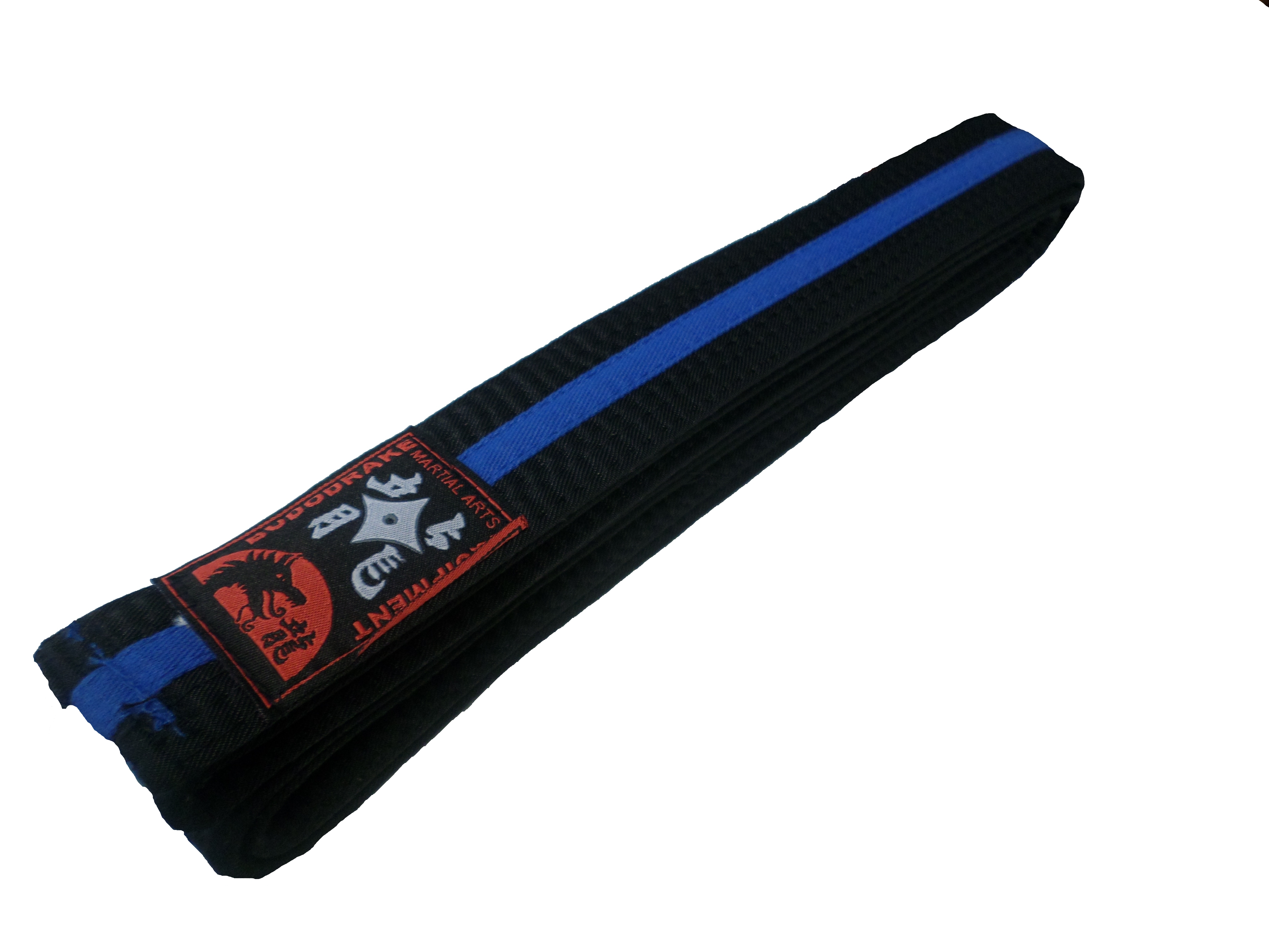 GÜRTEL schwarz, blauer Mittelstreifen 220