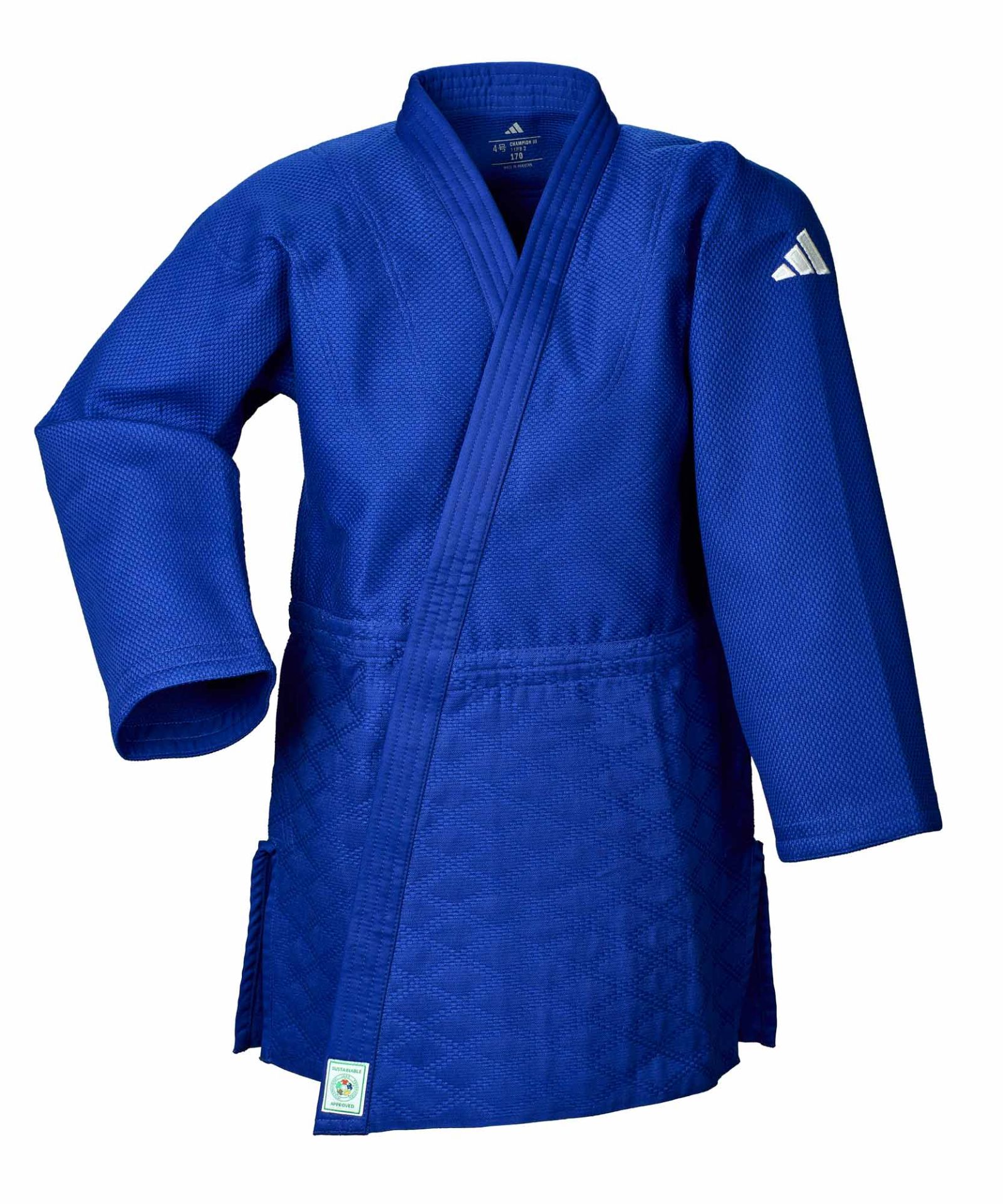 Judojacke  Blau ADIDAS Champion ohne Schulterstreifen - Logo only