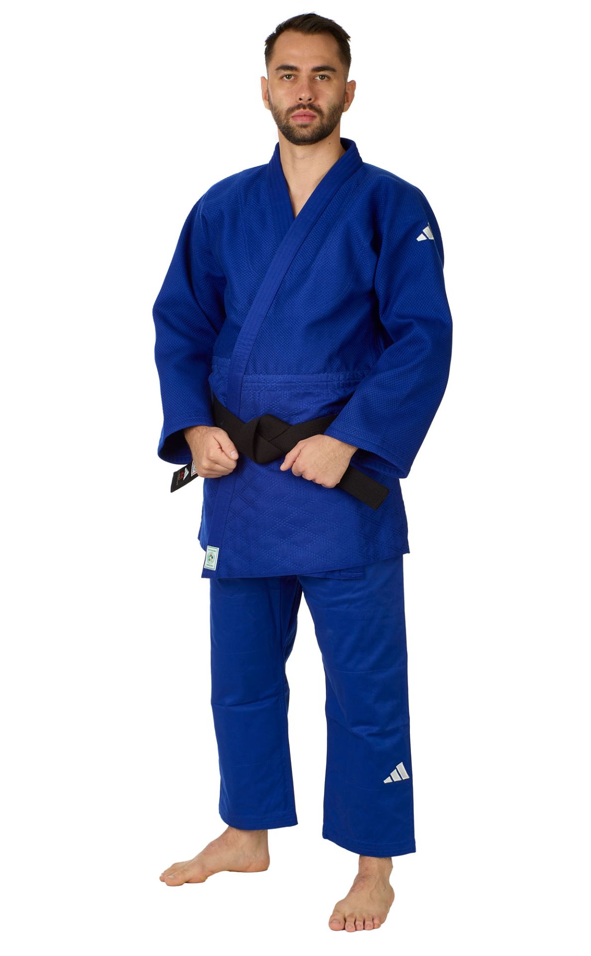 Judoanzug Blau ADIDAS Champion ohne Schulterstreifen - Logo only