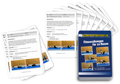 Trainingskarten Fitnessübungen für Zuhause