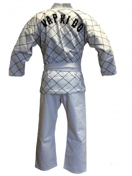 Hapkido-Anzug weiß mit Rauten & Rückendruck Gr.170 (%SALE)