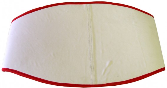 Championgürtel Leder weiß mit roten Kanten (C-001WR)