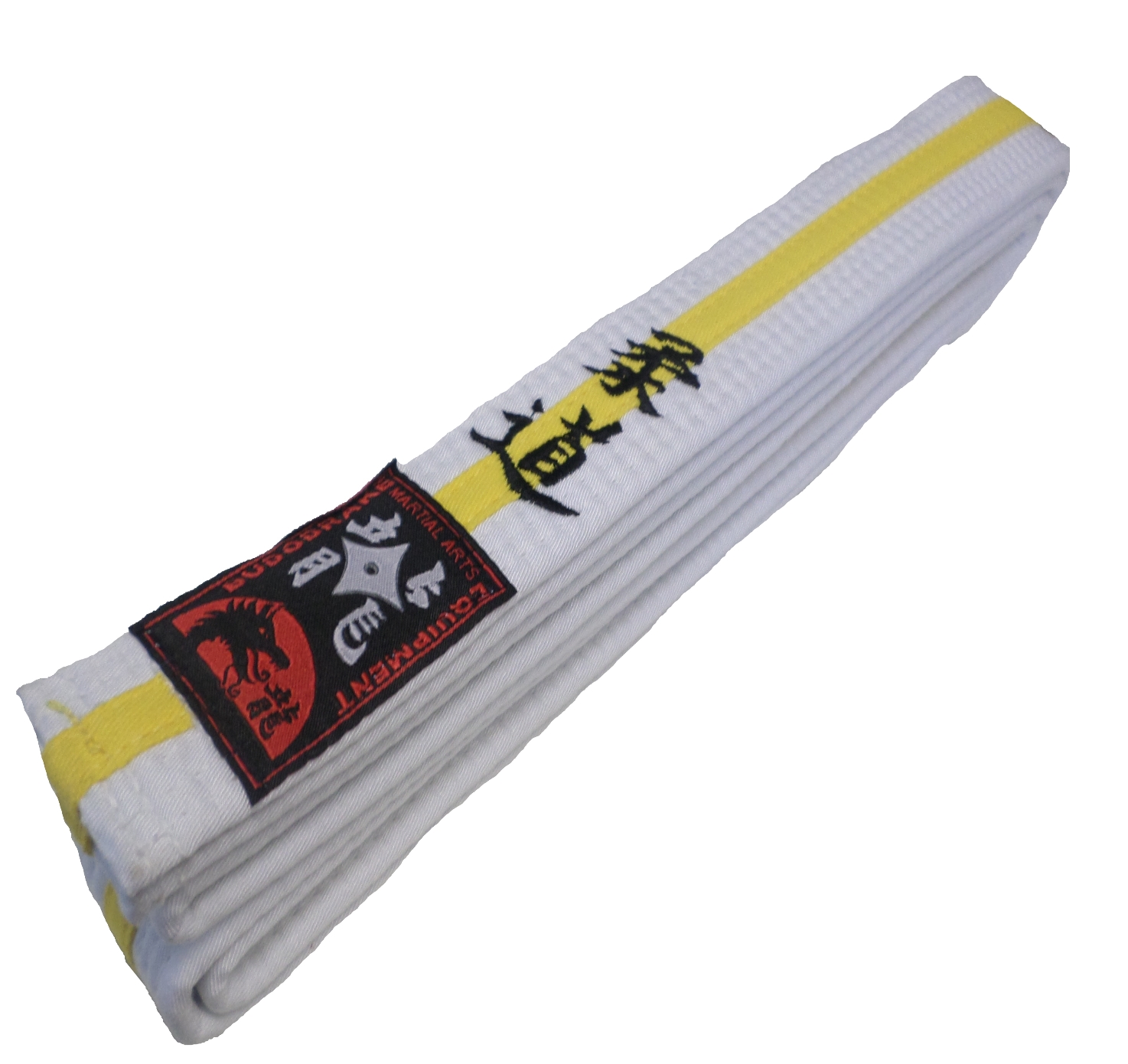 Weiß Gelbgurt Mittelstreifen bestickt mit Judo 350