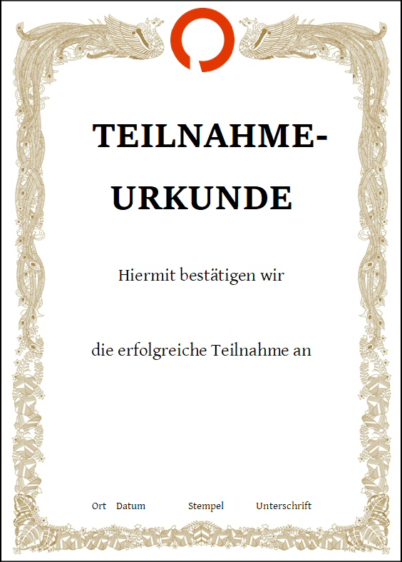 Kensho-Kai Teilnahmeurkunde