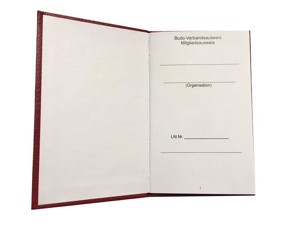 Budo-Sportausweis II, Kunstleder Einband , rot