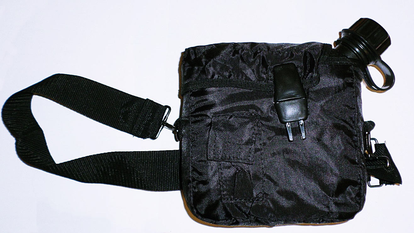 US Feldflasche mit Tasche und Tragegurt, schwarz