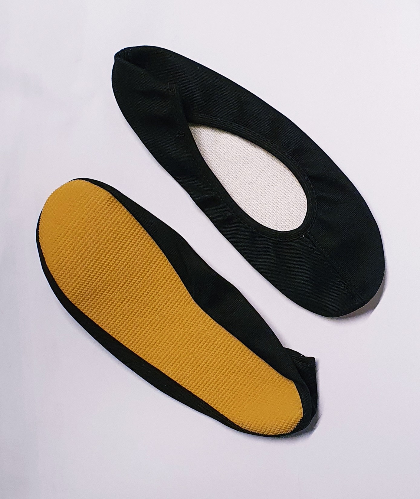 Gymnastikschuhe aus Baumwolle SCHWARZ (Gummisohle)