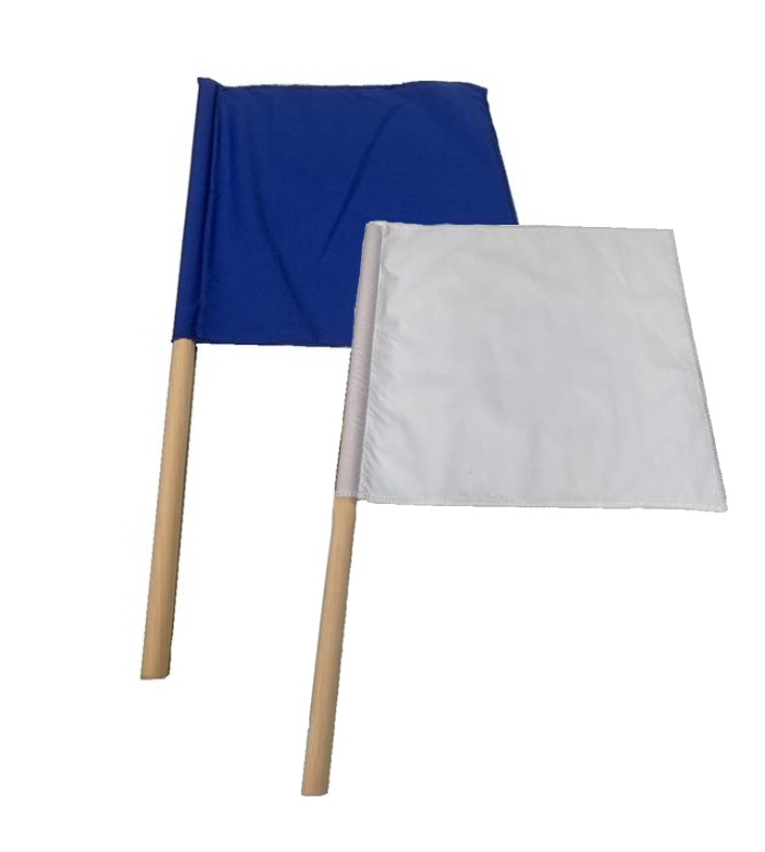 SET: Kampfrichter Flagge / Flaggen (Paar) blau-weiß