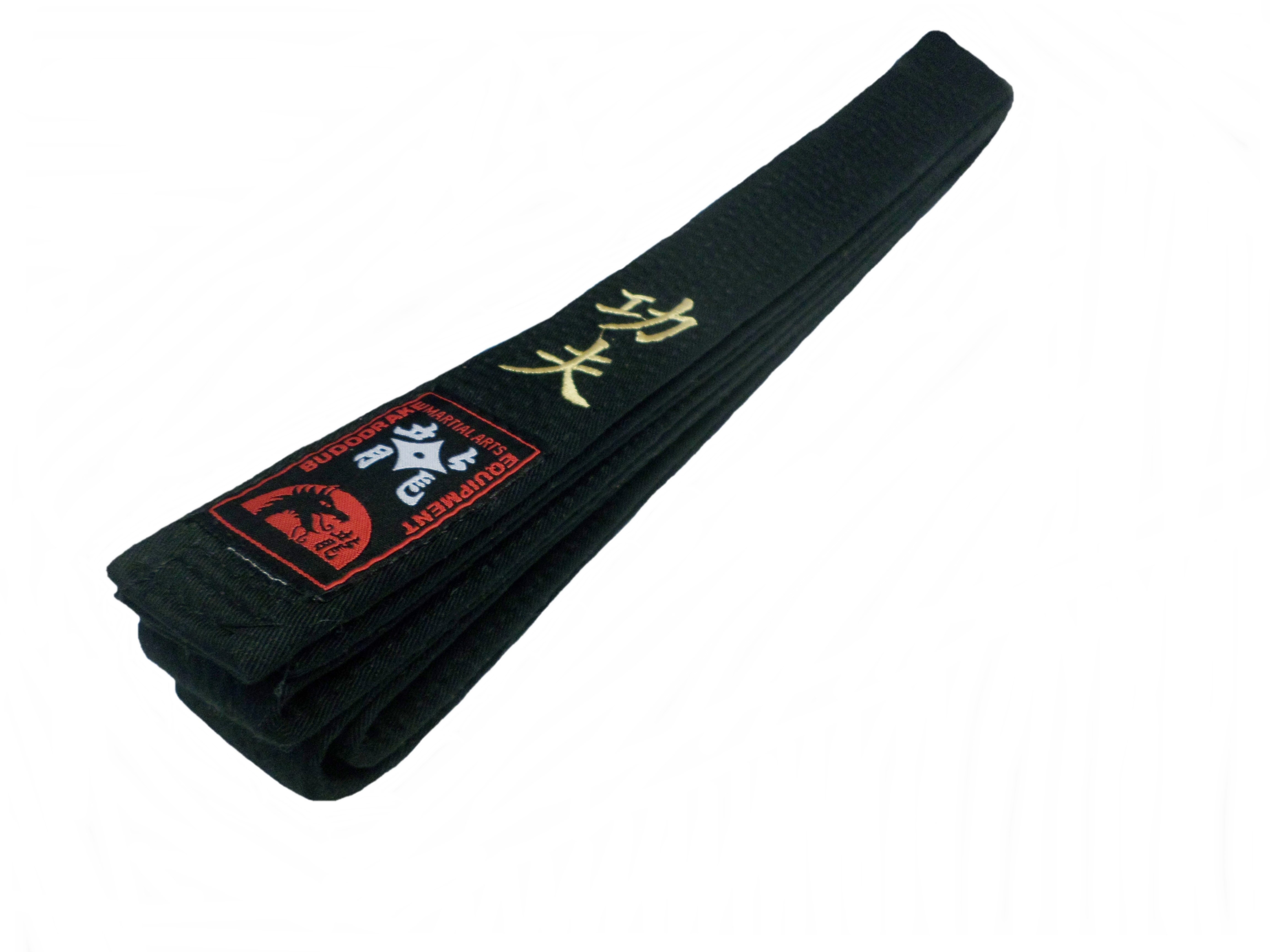 Schwarzgurt bestickt Kung Fu in gold / Kanji 300
