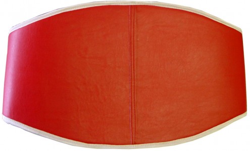Championgürtel Leder rot mit weißen Kanten (C-001RW)
