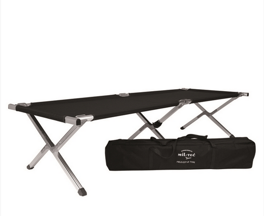 Feldbett Alu schwarz mit Tasche