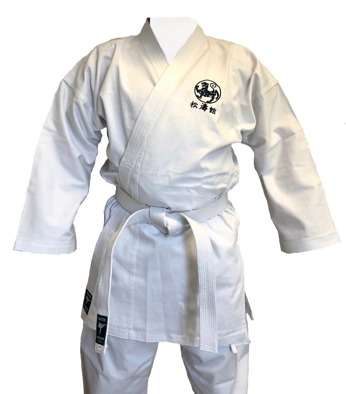 Karateanzug Kaiten Kodomo mit Shotokan Tiger + Kanji Bestickung