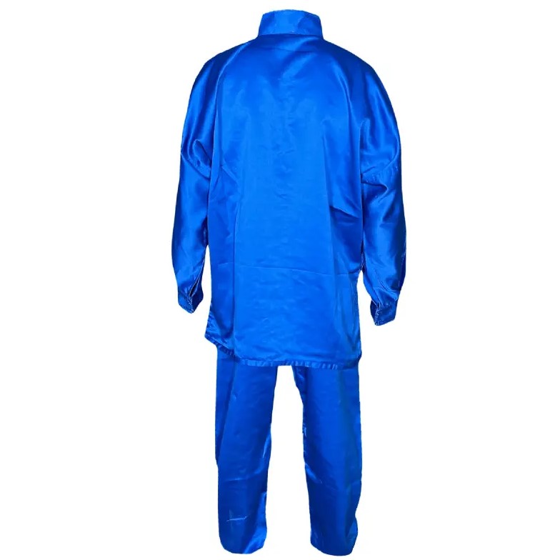 Kung-Fu Anzug Satin blau