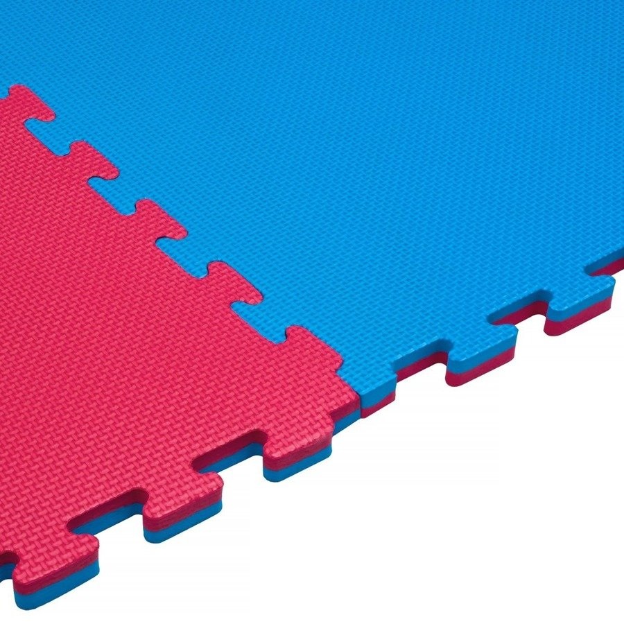 SET: Kampfsportmatten Wendematte Crosstexture 2 cm BLAU-ROT