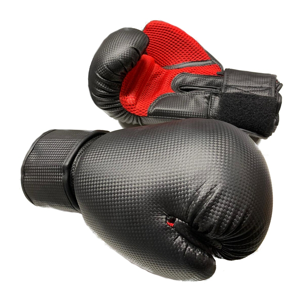 Boxhandschuhe Carbon / Mesh schwarz-rot 12 oz