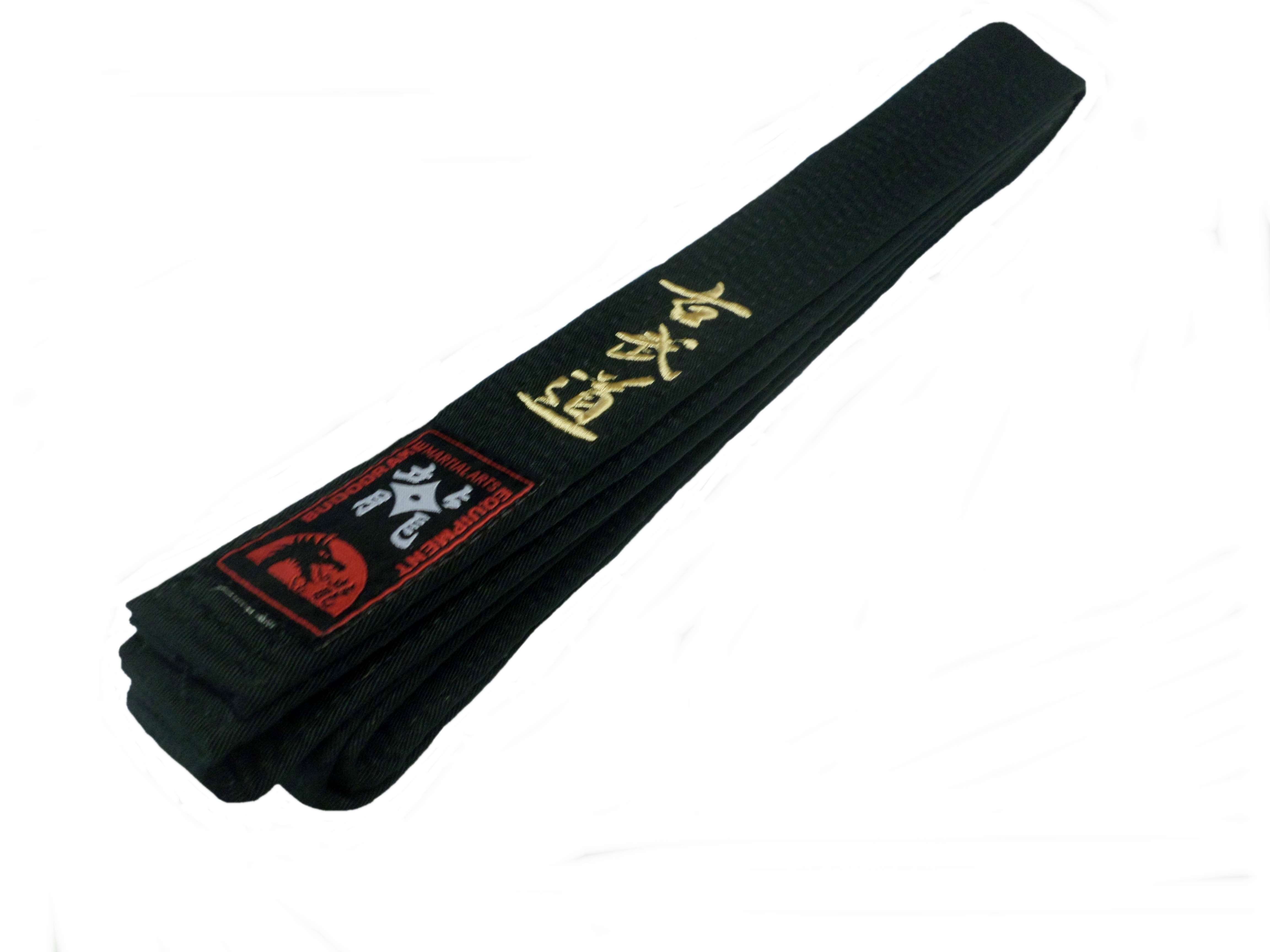 Schwarzgurt bestickt Kobudo in gold / Kanji 300