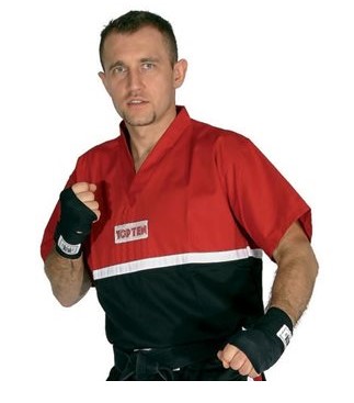 TOP TEN Kickbox-Shirt Superfighter rot-schwarz Gr.XL (%SALE)
