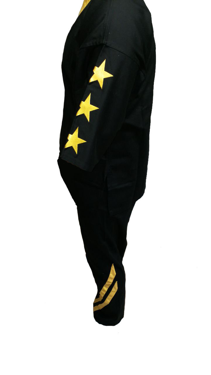 Trainingsanzug Schwarz mit gelben Applikationen Gr. 170 (%SALE)