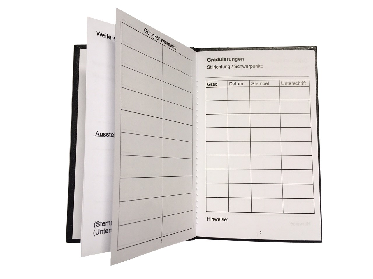 Budo-Sportausweis II, Kunstleder Einband, schwarz