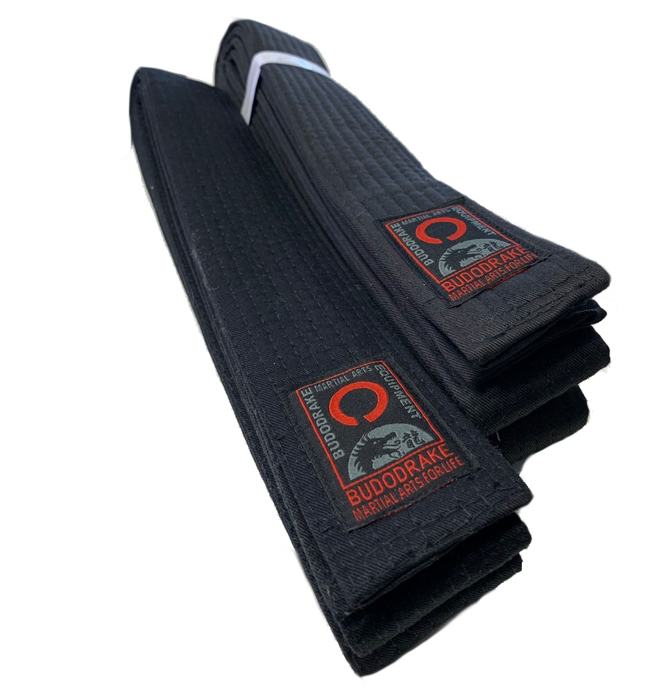 Budodrake Schwarzgurt Martial Arts for Life 5 cm breit 400/Extra Dick/mit Bestickung