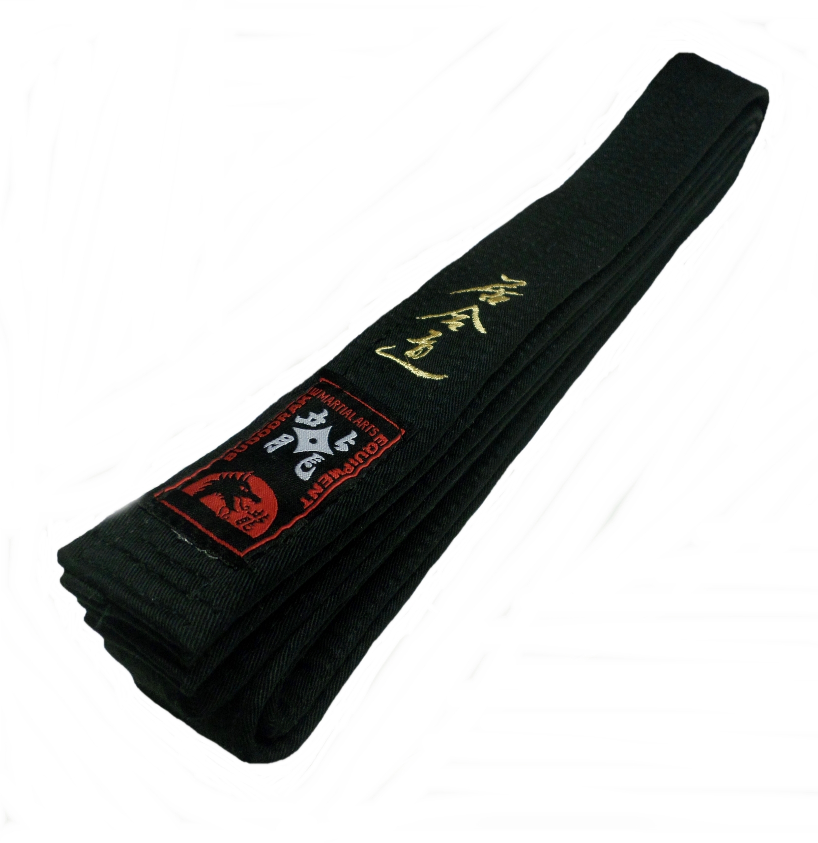 Schwarzgurt bestickt Iaido in gold / Kanji 300