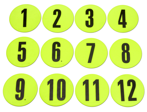 Markierungsscheiben mit Nummern, 12-er Set