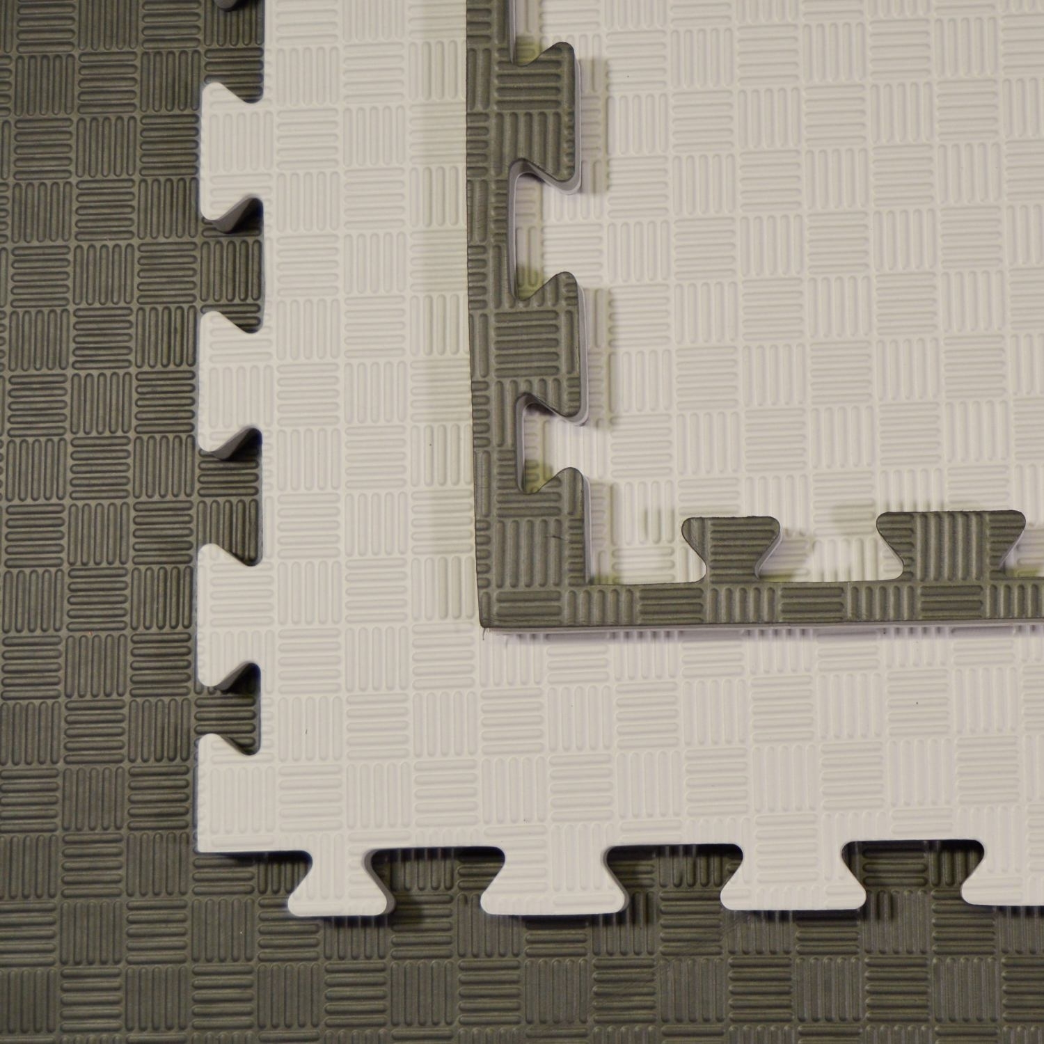 SET: Kampfsportmatten Wendematte BUDODRAKE / 100 x 100 x 2cm / schwarz-grau 16 Stück