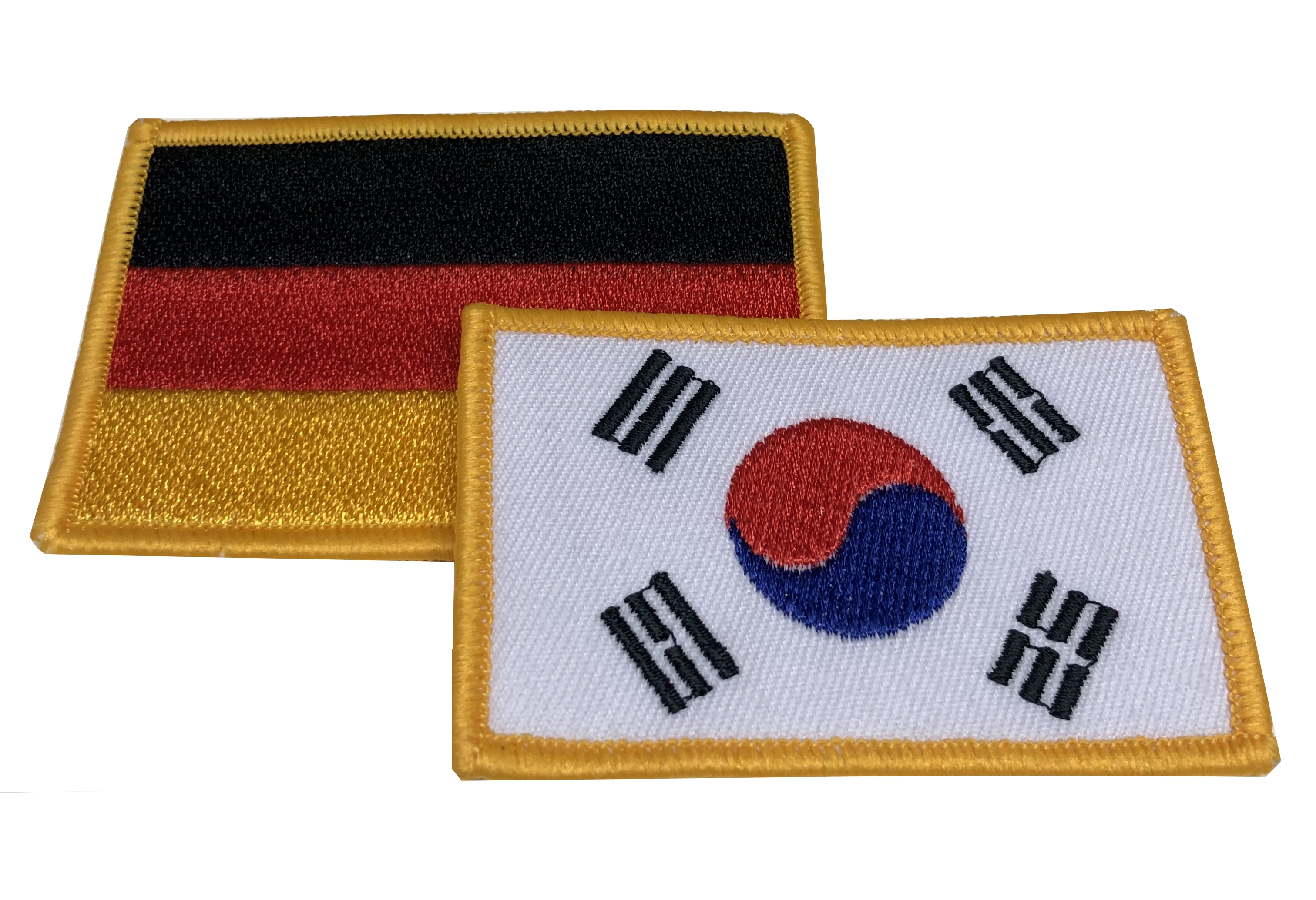 Aufnäher / Patch SET: Flagge Südkorea (gelber Rand) und Deutschland