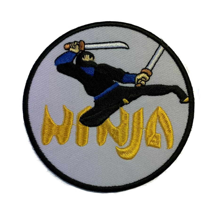 Ninja Aufnäher gelber Schriftzug