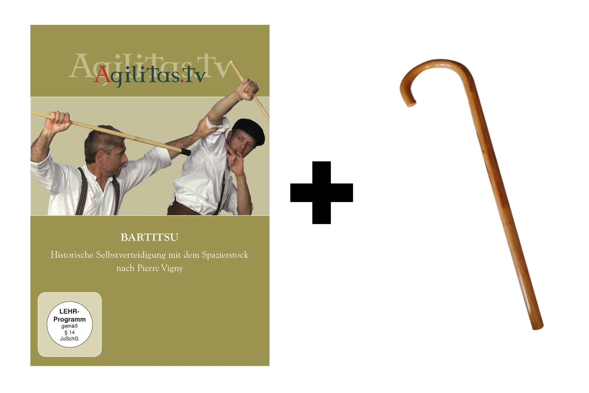 SET: Bartitsu DVD + SV-Gehstock aus Rattan