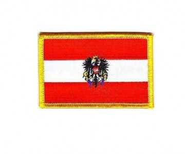 Aufnäher Flagge Österreich mit Adler  (gelber Rand)