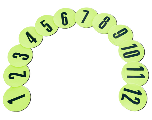 Markierungsscheiben mit Nummern, 12-er Set