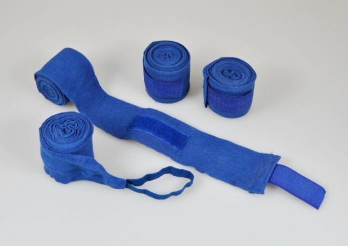 Boxbandagen 350 cm, 5-er Pack, Elastisch blau