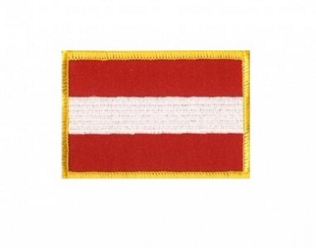 Aufnäher Flagge Österreich ohne Adler (gelber Rand)