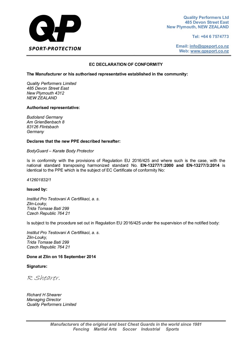 Hayashi Schutzweste WKF Approved