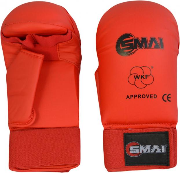 SMAI WKF Karate Handschutz mit Daumen rot XL