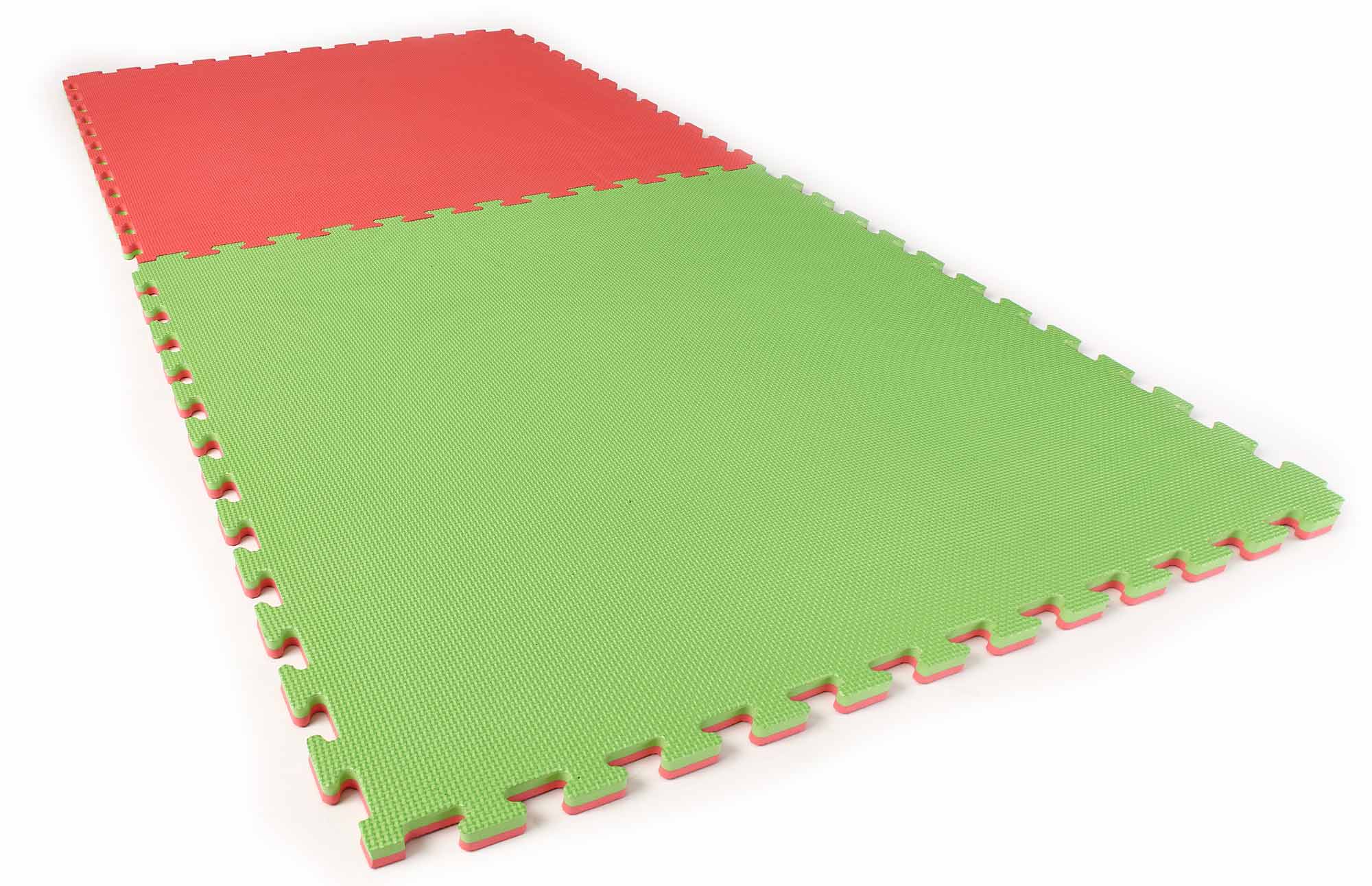 SET: Kampfsportmatten Wendematte Crosstexture 2 cm ROT-GRÜN