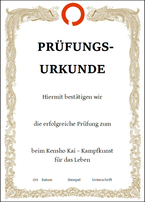 Kensho-Kai Prüfungsurkunde (20 St.)