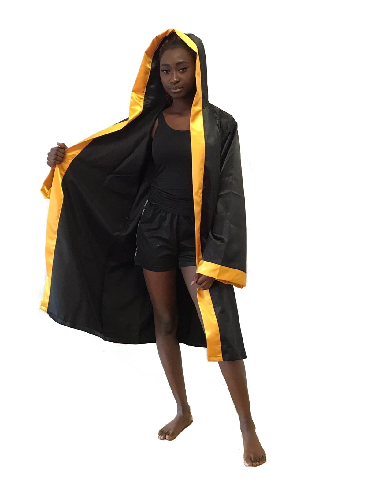 Boxmantel schwarz-gold