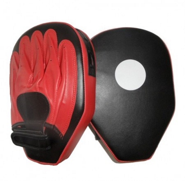 Handpratze oval, mit integriertem Handschuh schwarz-rot / EINZELN
