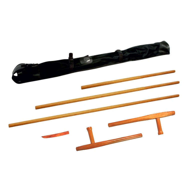 Kobudo-Set (Bo, Jo, Hanbo, Tonfa, Tanto, Tasche) ROTEICHE