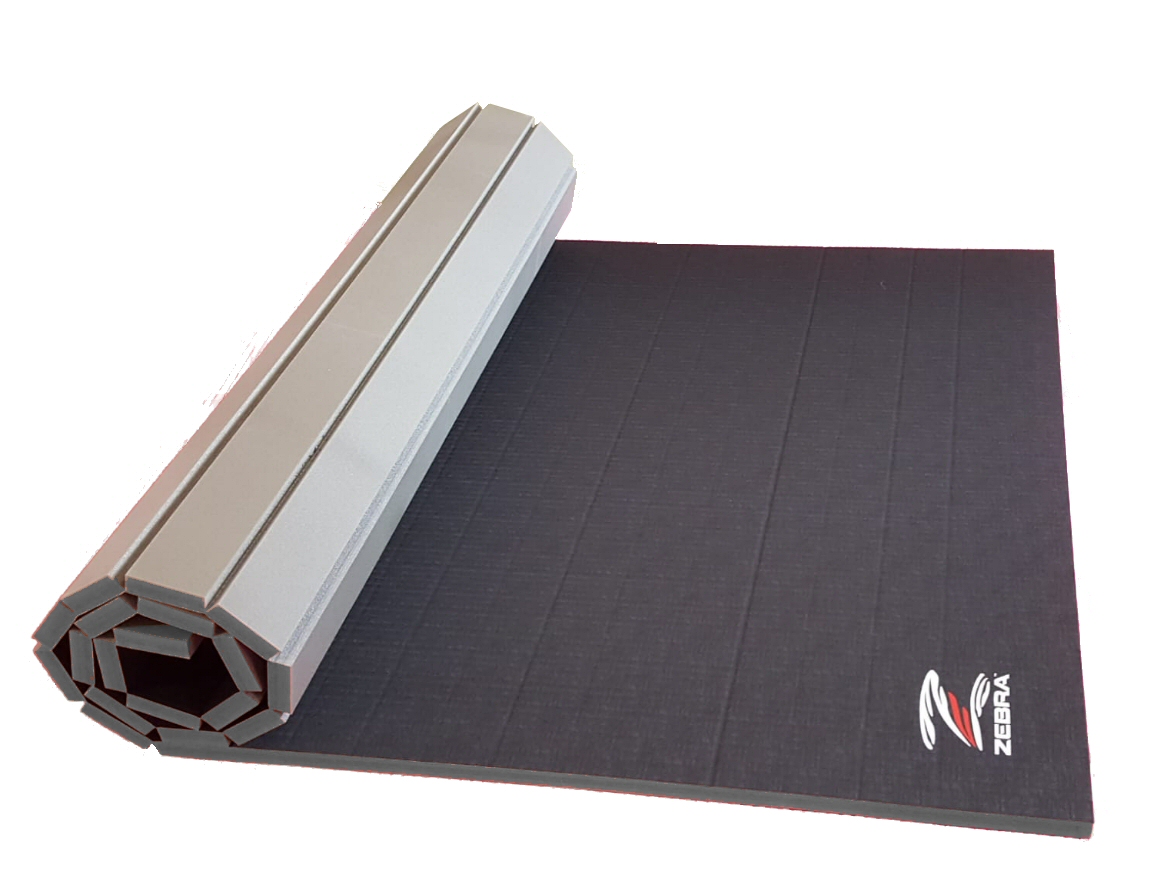 ZEBRA Home Roll Out Mats, Rollmatte, Sportmatte, Trainingsmatte SCHWARZ