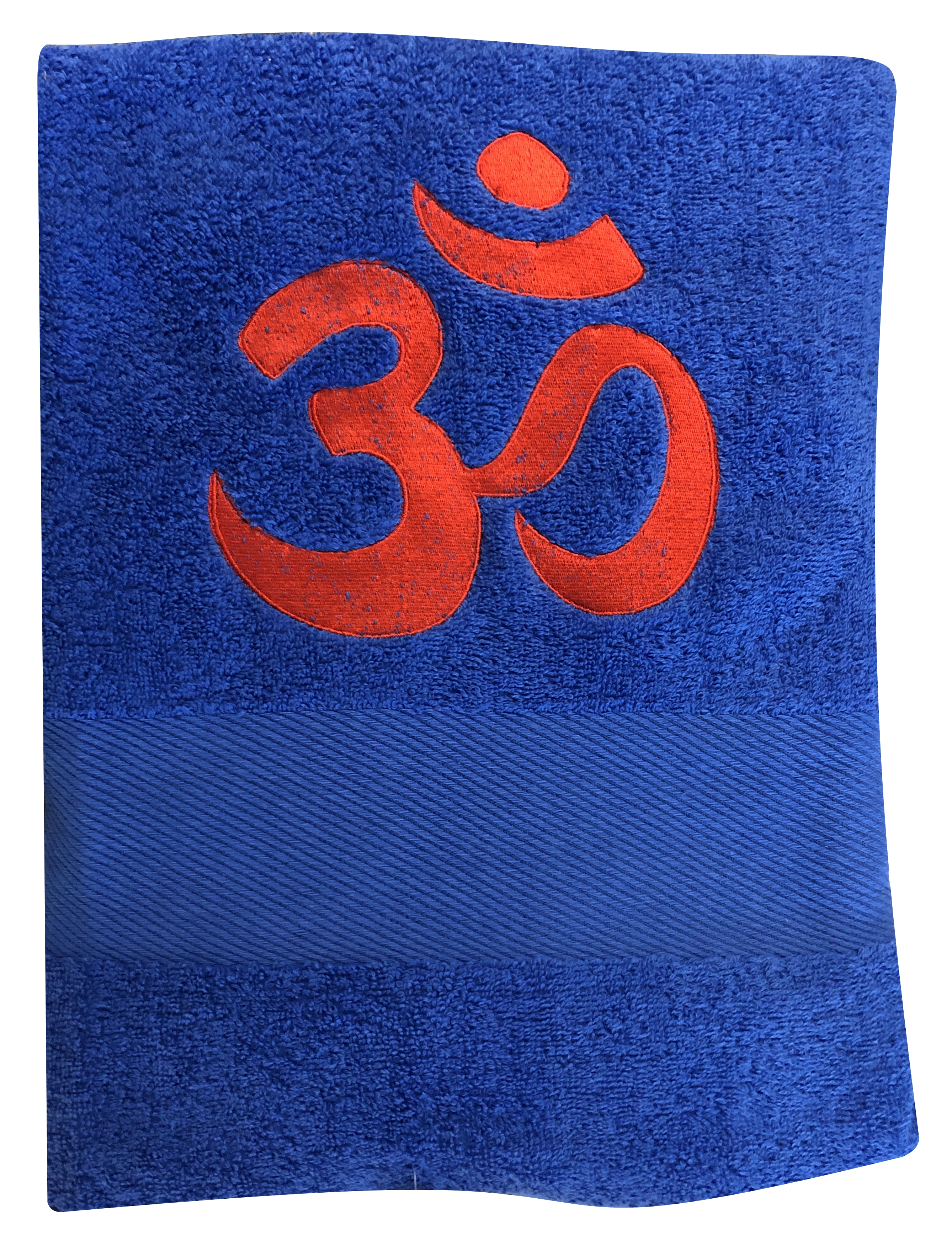 Yoga Handtuch blau mit Bestickung