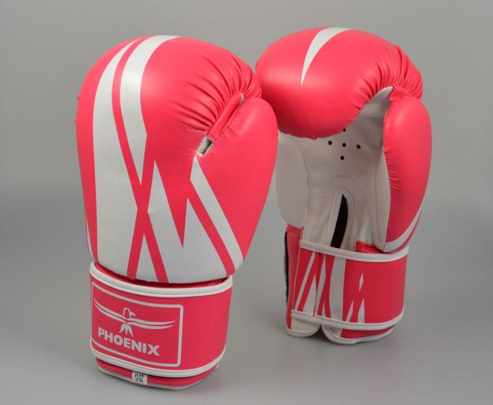 Boxhanschuhe Kunstleder pink-weiß 12 oz