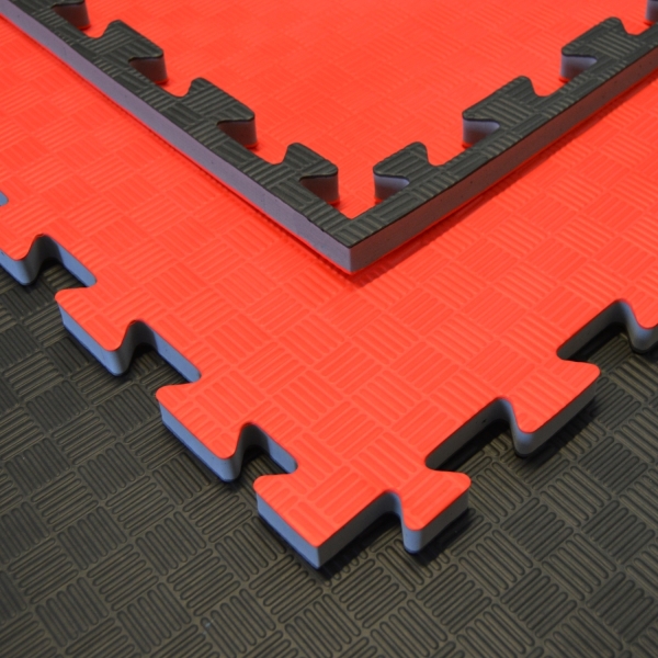 Allround Trainingsmatten 100 x 100 x 2 cm verzahnt für Fitness, Yoga, Kita, Schule, Home schwarz-grau
