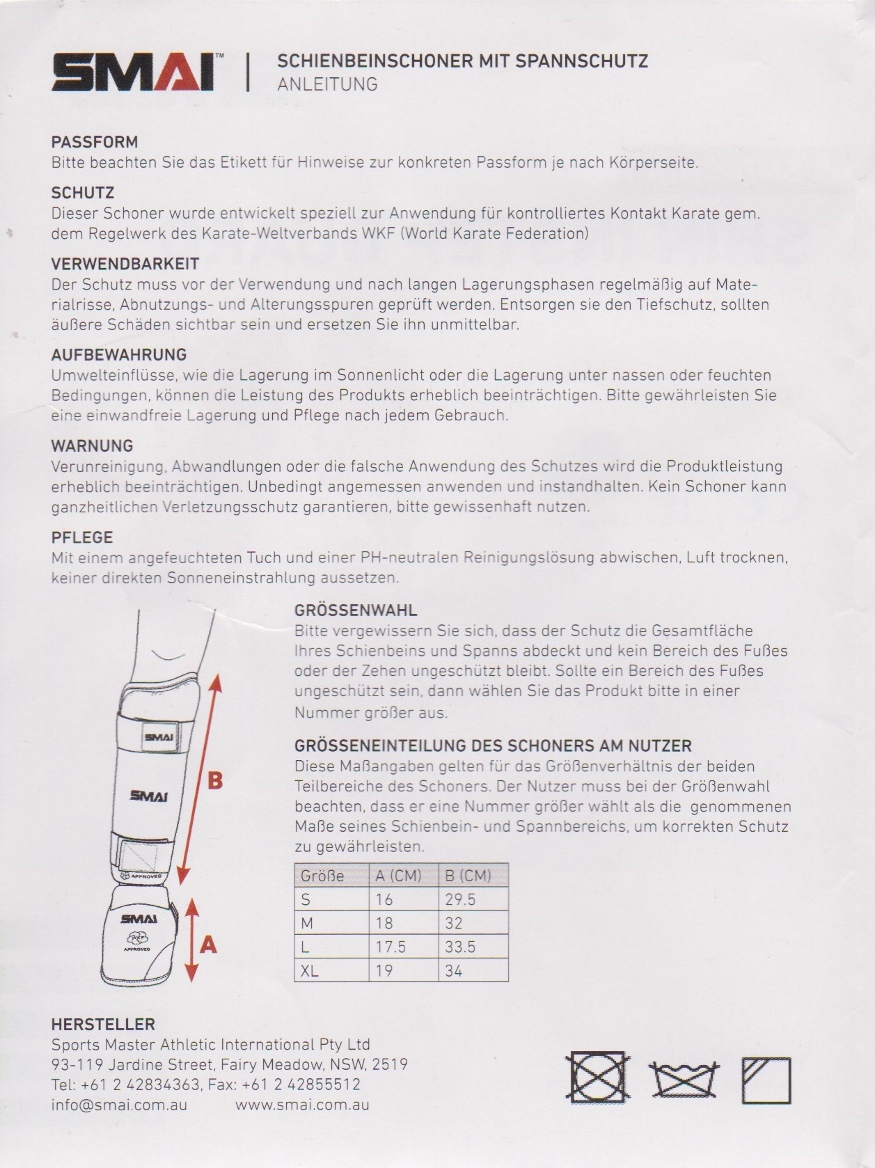 SMAI WKF Schienbein/Spannschutz, rot