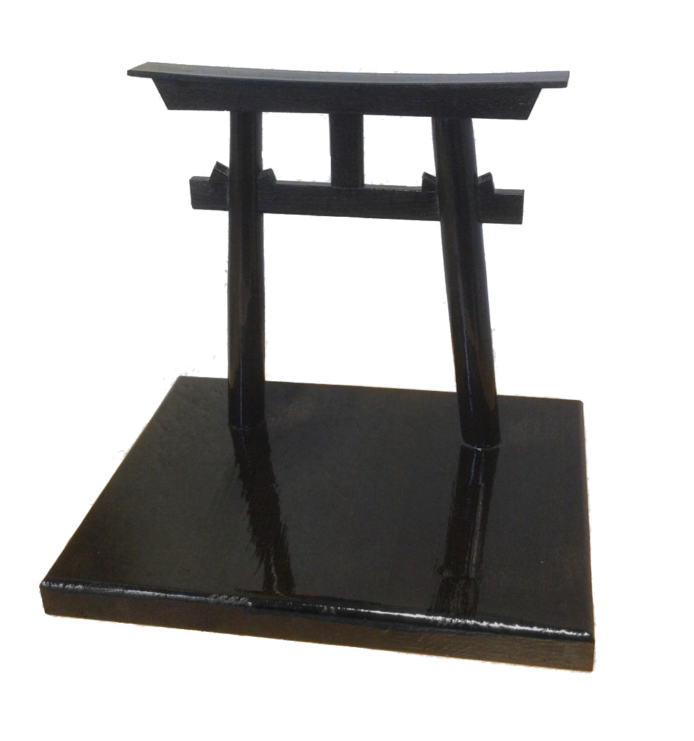 Tori aus Holz, Dekoration, schwarz 26 cm