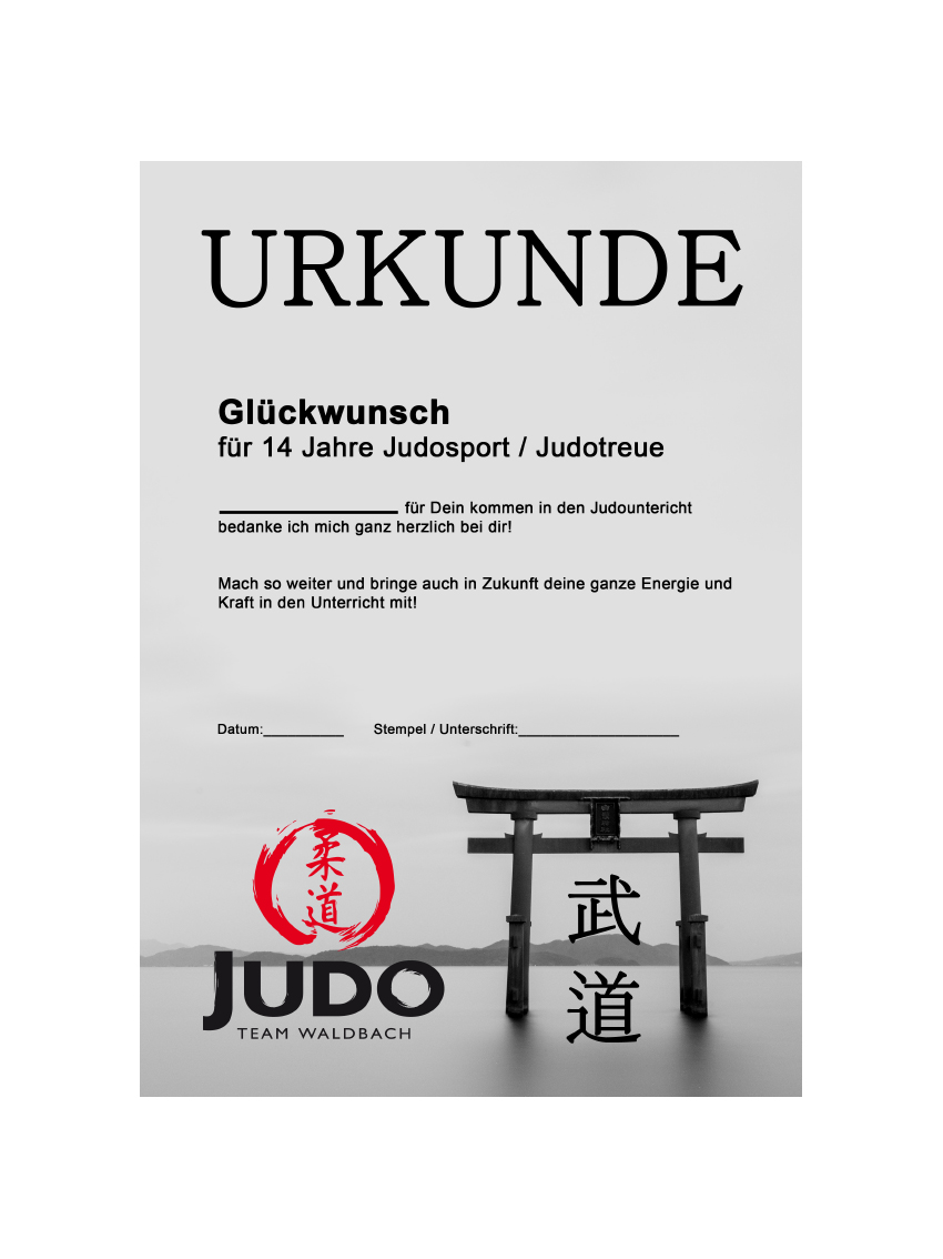 Urkunde Budo